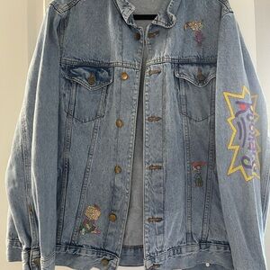 Vintage Nickelodeon Blue Denim Jacket with Rugrats Design
